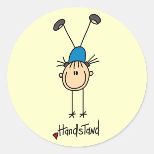 Girl Gymnast Handstands T-shirts and Gifts Classic Round Sticker