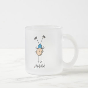 Girl Gymnast Handstands T-shirts and Gifts Frosted Glass Coffee Mug