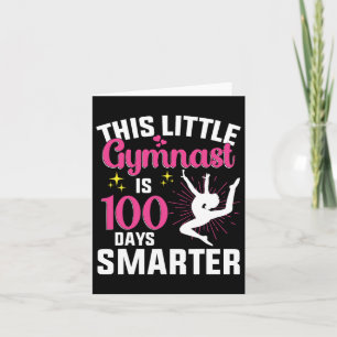 Girl Gymnast Happy 100 Days Of School Gymnastic Tu Card