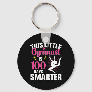 Girl Gymnast Happy 100 Days Of School Gymnastic Tu Key Ring