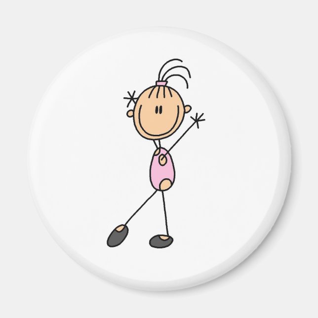 Girl Gymnast in Pink Magnet (Front)