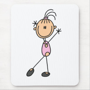 Girl Gymnast in Pink Mouse Mat