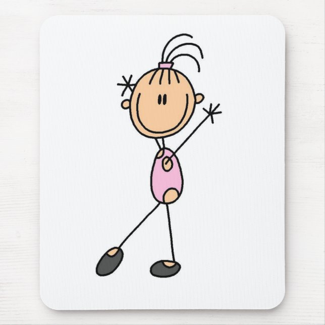 Girl Gymnast in Pink Mouse Mat (Front)
