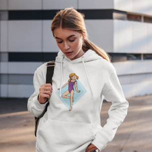 Girl Gymnast in Purple Leotard Hoodie