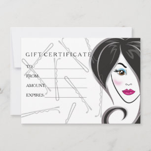 Girl hair salon gift certificate
