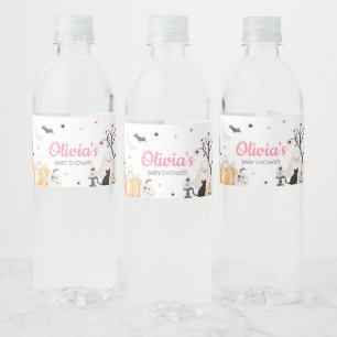 Girl Halloween Little Boo Baby Shower Water Bottle Label