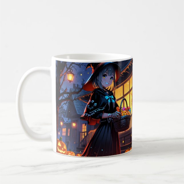 Girl Halloween Mug – Anime Spooky Cup (Left)