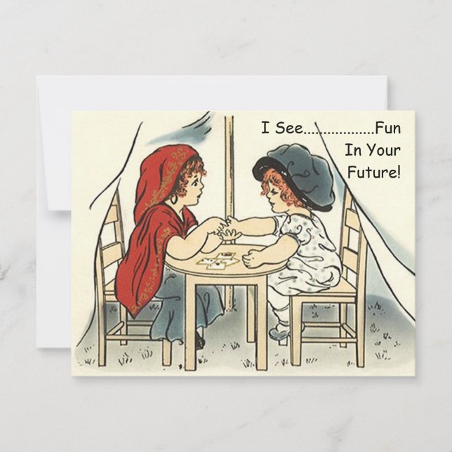 Girl Having Her Future told Childrens Invitations (Front)