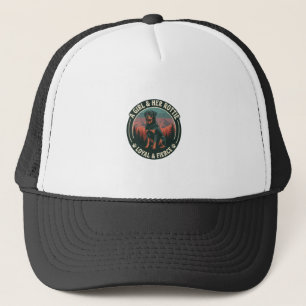 Girl Her Rottie Loyal Fierce Rottweiler Dog Mounta Trucker Hat