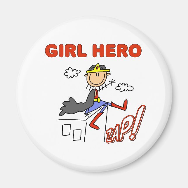 Girl Hero on Rooftop Magnet (Front)
