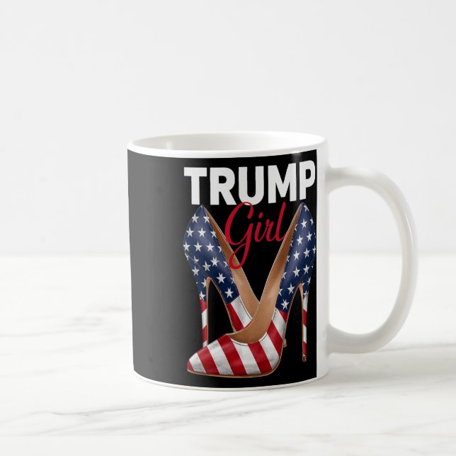 Girl High Heel Stilettos American Flag Trump 2024  Coffee Mug (Right)