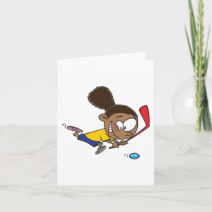 Girl Hockey Player Card