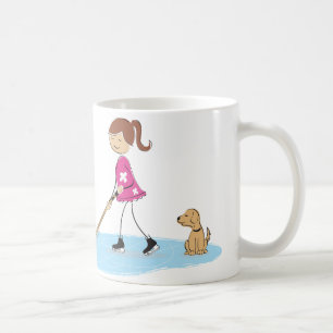 Girl Hockey Player Cartoon Coffee Mug