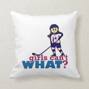 Girl Hockey Player Cushion