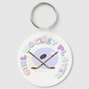 Girl Hockey Player Tshirts and Gifts Key Ring