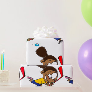 Girl Hockey Player Wrapping Paper