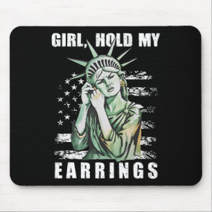 Girl Hold My Earrings Statue Subtle Resist Trump H Mouse Mat