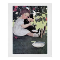 Girl Holding a Black Cat, Jessie Willcox Smith