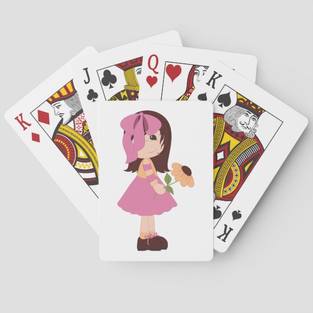 Girl Holding A Flower Playing Cards (Back)