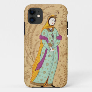 Girl holding a wine vessel and a pear, from the La iPhone 11 Case