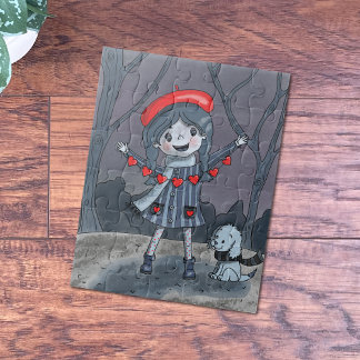 Girl Holding Heart Garland Puzzle