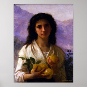 Girl Holding Lemons W.A. Bouguereau Canvas Poster