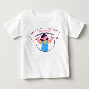 Girl Holding Up a Sign Blue Baby T-Shirt