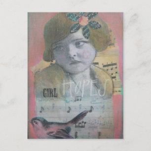 Girl Hopes Postcard