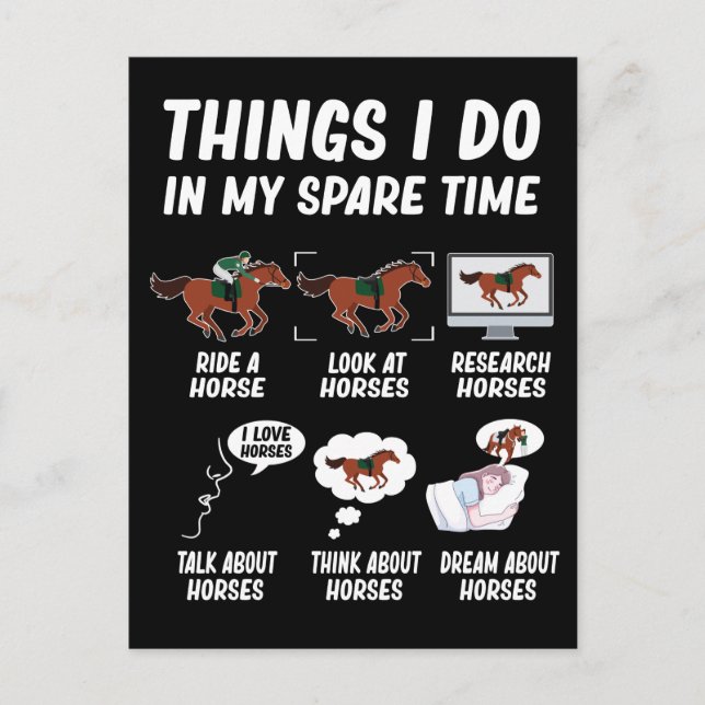 Girl Horse Funny Women Riding Postcard (Front)