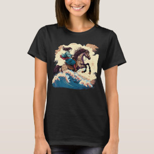 Girl Horse Riding Equestrian Japanese Aesthetic T-Shirt