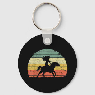 Girl Horse Riding Vintage Cowgirl Texas Ranc Key Ring