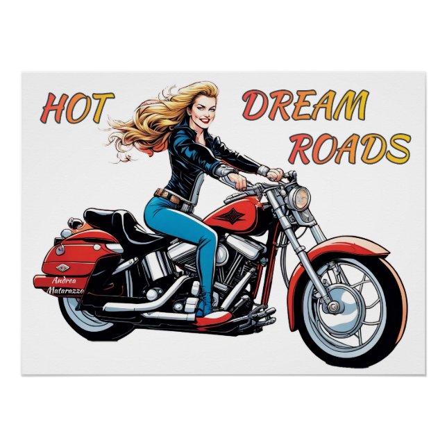 Girl Hot Dream Roads Glossy Poster (Front)