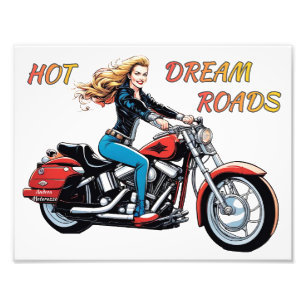 Girl Hot Dream Roads  Photo Print
