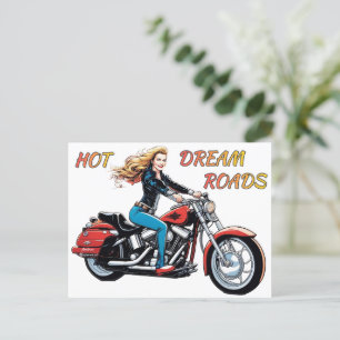 Girl Hot Dream Roads Postcard