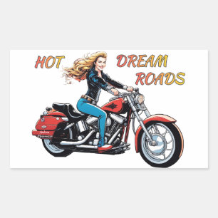 Girl Hot Dream Roads Rectangular Sticker