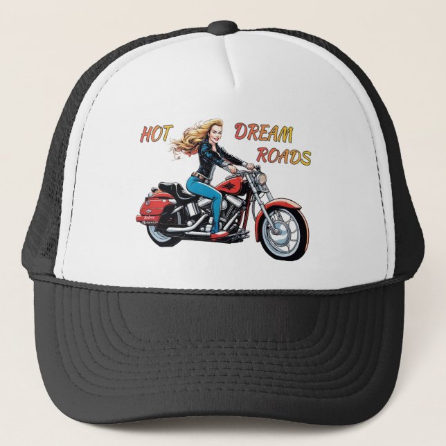 Girl Hot Dream Roads  Trucker Hat (Front)