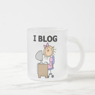 Girl I Blog Frosted Glass Coffee Mug