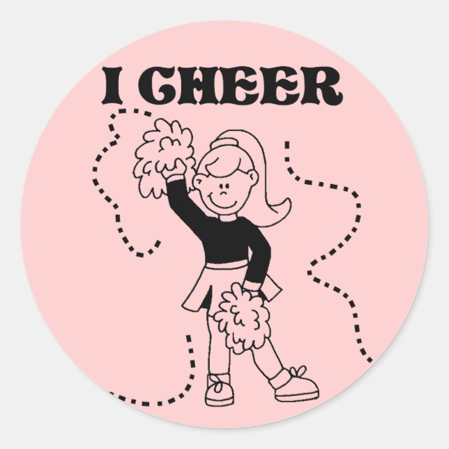 Girl I Cheer Tshirts and Gifts Classic Round Sticker (Front)
