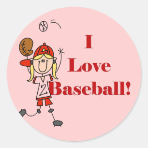 Girl I Love Baseball Tshirts and Gifts Classic Round Sticker