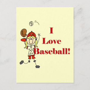 Girl I Love Baseball Tshirts and Gifts Postcard