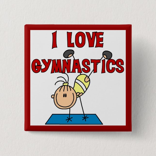 Girl I Love Gymnastics 15 Cm Square Badge (Front)