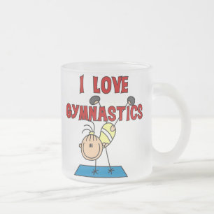 Girl I Love Gymnastics Frosted Glass Coffee Mug