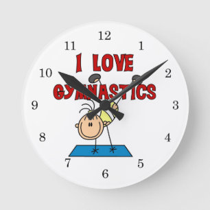 Girl I Love Gymnastics Round Clock