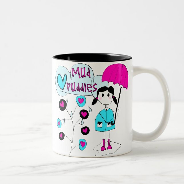 Girl I Love Mud Puddles Two-Tone Coffee Mug (Right)