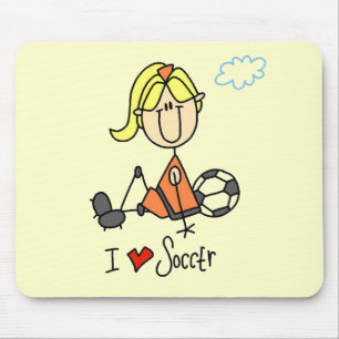 Girl I Love Soccer T-shirts and Gifts Mouse Mat