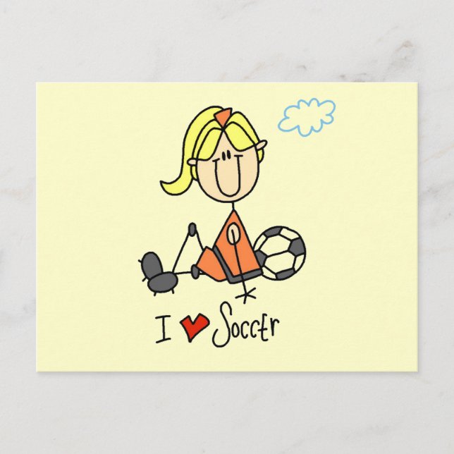 Girl I Love Soccer T-shirts and Gifts Postcard (Front)