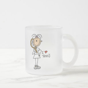 Girl I Love Tennis Tshirts and Gifts Frosted Glass Coffee Mug