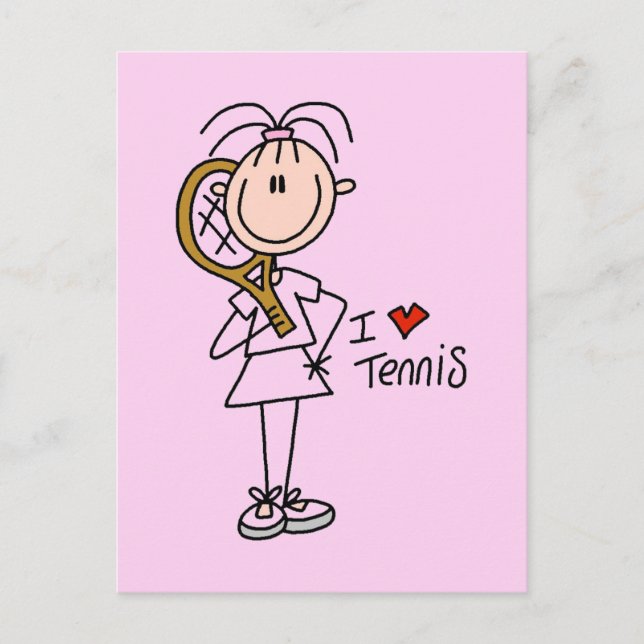 Girl I Love Tennis Tshirts and Gifts Postcard (Front)