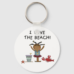 Girl I Love the Beach Key Ring