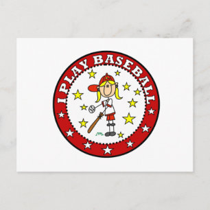 Girl I Play Baseball T shirts and Gifts Postcard
